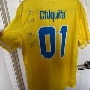 Autographed Savannah Banana Chiquita Yellow Baseball Jersey